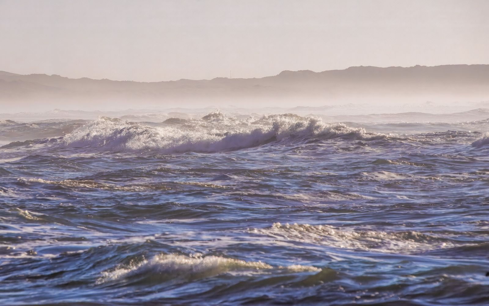 Soft light over a rolling sea